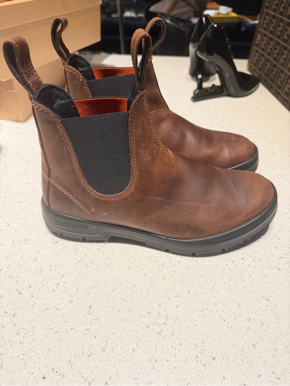 Filson x Blundstone Brown Leather Chelsea Boots Rare sold out!